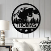 Custom LED Off-Road Jeep Wall Sign - Personalized Metal Art with Name 4x4 Jeep Decor Adventure Lover Gift for Garage or